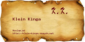 Klein Kinga névjegykártya